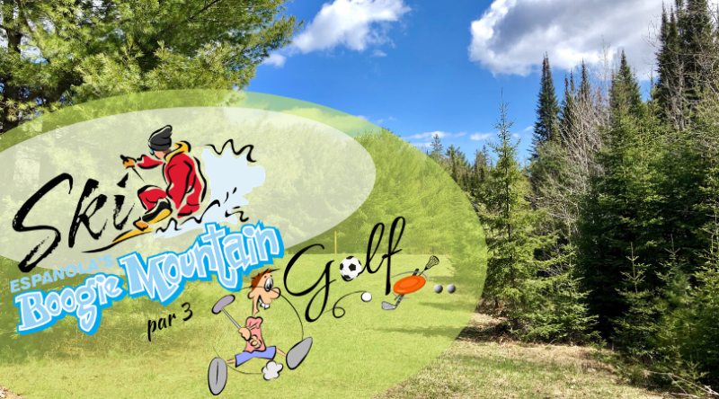 cartoon poster of Ski Hill and Par 3 Golf Course