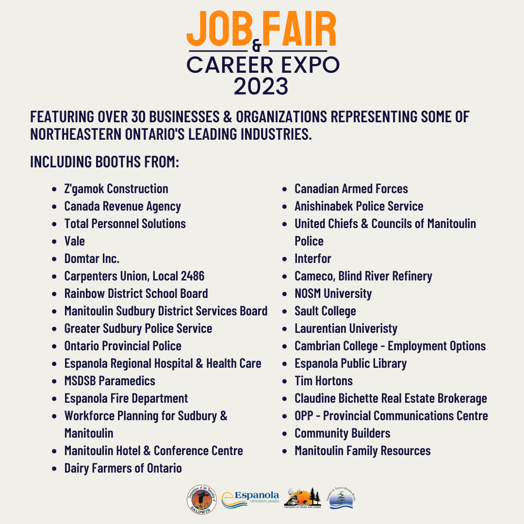 List of employer & organziation booths registered for Job Fair.